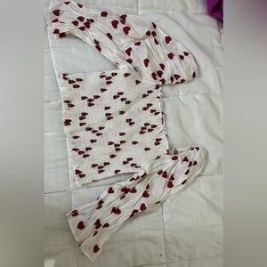 Heart cropped blouse size small
